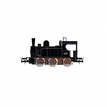 H0 Start Dampflokomotive 8030, schwarz, Räder rot, etc....................................