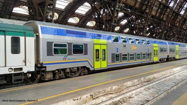 H0 I FS Doppelstockwagen Set 2teilig, Trenitalia, Kl.2, 4A, Ep.VI,  weiß- grün/ blau, etc...........................