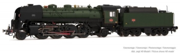 N F SNCF Dampflokomotive 141 R 1155, " Mistral ", Boxpokräder, Öl, L= 134mm, Ep.III, grün, etc........................