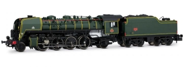 N F SNCF Dampflokomotive R141 463, Speichenräder, Ep.III, L= 134mm, R= 192mm, grüne Lackierung, etc................................................