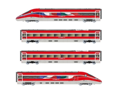 N I FS Hochgeschwindigkeitszug, 4teilig, 4A, Ep.VI, L=632mm, " Frecciarossa 1000 ", Sound, etc...........................................