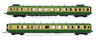 N F SNCF Dieseltriebwagen RGW II, 2teilig, 4A, Ep.IV, grün- beige, L= 329mm, r=192mm, Sound, etc...................................