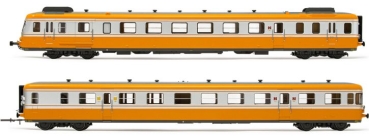 N F SNCF Dieseltriebwagen RGW II, 2teilig, 4A, Ep.IV, orange- silber, L= 329mm, R'=192mm, etc....................................