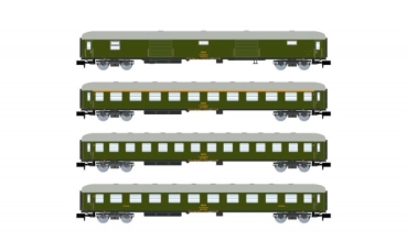 N E RENFE Personenwagen Set 4x, 8000, xDD, xAA, xBB, xBBL, 4A, L=660mm, Ep.IV, grün, etc.............................