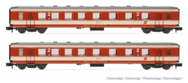 N A ÖBB Personenwagen Set 2x, Kl.2, L=296mm,  4A, Ep.IV- V, " Schlierenwagen ", Jaffa,  etc.................
