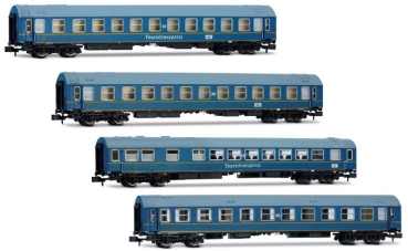 N D DR Reisezugwagen Set 4x, 4A, Ep.III, blau, " Touristen- Express, etc..............................