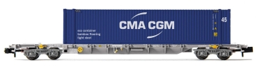 N F SNCF Containertragwagen bel., L=123mm, 4A, Ep.V, " CMA CGM ", etc..........................