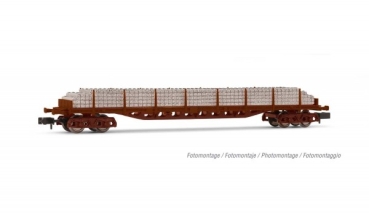 N E RENFE Flachwagen , bel.,  4A, L= 131mm, Ep.IV,  braun, etc.........................