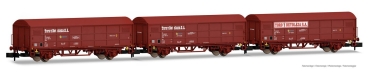 N E RENFE Güterwagen Set 3x, ged., L=174mm, 2A, Ep.IV, braun, " Toro y Betolaza ", etc..........................