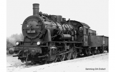 H0 D DR Dampflokomotive BR 55.25, D, L=210mm, Ep.III, rot/ schwarz,  Sound, etc................................