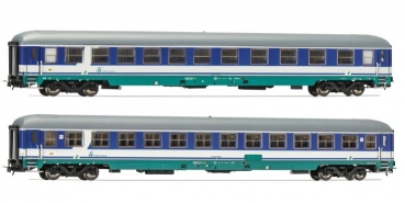 H0 I FS Reisezugwagen UIC- X, Set 2x,  Kl.1/ 2,  Kl. 2,   4A,  Ep.IV, L= 303mm