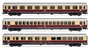 H0 D DB Reisezugwagen - Set 3x, " TEE Bavaria ", 4A, Ep.IV, rot- beige, etc.............................