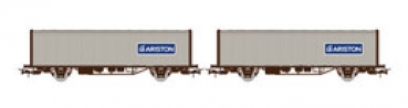 H0 I FS Schiebeplanenwagen 2teilig, 2A, Ep.V- VI, grau, " ARISTON ", etc.......................