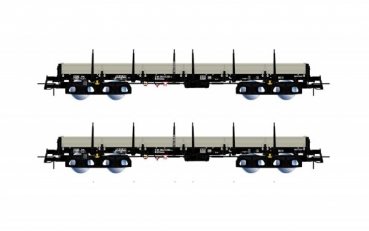 H0 D DB Flachwagen Set 2x, Remms, bel., L=322mm, 4A, Ep.IV,  " Thyssen ", etc...................