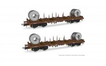 H0 I FS Flachwagen Set 2x, Rhmms-X, bel., L=322mm, 4A, Ep.V,  etc...................