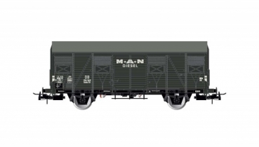 H0 D DB Güterwagen  ged., Gs, 2A, L= 121mm, Ep.III, " MAN  ",  etc.......................
