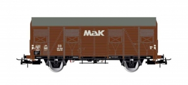 H0 D DB Güterwagen , ged., Gs, 2A, L=121mm, Ep.III, braun, " MAK ". etc.........................