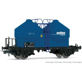 H0 I FS Silowagen mit Bremserbühne, 2A, Ep.IV, blau, " Ausiliare ", etc....................................