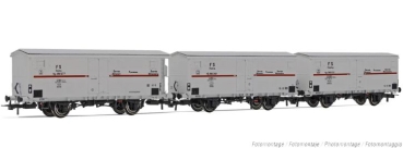 H0 I FS Kühlwagen Set 3x, roter Streifen, 2A, Ep.III, etc...............................