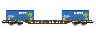H0 I FS Containerwagen Sgns, bel., 4A, Ep.V- VI, " Nizzi ", etc.......................................