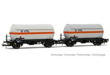 H0 D DB Gaskesselwagen Set 2x, mit Bremserbühne, 2A, Ep.V, L= 242mm, R= 357mm, " VTG ", etc................................................