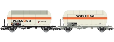 H0 Ch SBB Gastankwagen Set 2x, Zgs, mit Bremserbühne, 2A, Ep.V, L= 242mm, R= 357mm, " WASCOSA ", etc..............