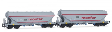 H0 I- ERSA PRI Getreidesilowagen Set 2x, 4A, Ep.VI, grau, " MONFER ", etc.......................................