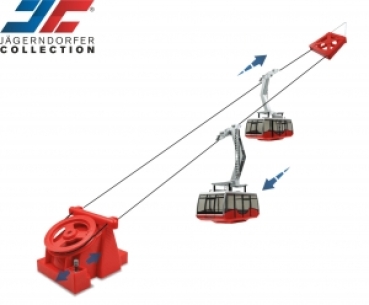 1: 32 Seilbahnen Pendelbahn, Rot, Antriebs- Gegenstation, Kabinen 2x, Seil, ohne Spannungsadapter, etc................................