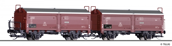 TT D DB Güterwagen-Set 2x  Schiebedach-/Schiebewandwagen 4A Ep.III, etc......................................................................