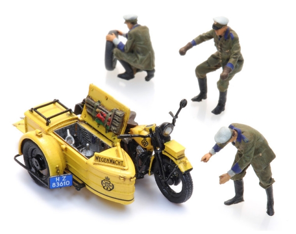 H0 ANWB BS Pannenhilfe Motorrad Beiwagen mit Figuren, etc......................................................................