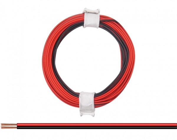 Litze  Zwillingslitze 2x 0,08mm² Ring 5m, rot/ schwarz, etc...............................................................................