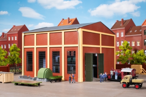 H0 Gebäude Umformerwerk mit Inneneinrichtung 202x 205x 156mm