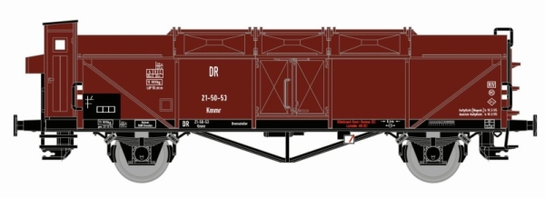 TT D DR Klappdeckelwagen Kmmr mit Bremserhaus, 2A, Ep.III, braun, etc...............................................
