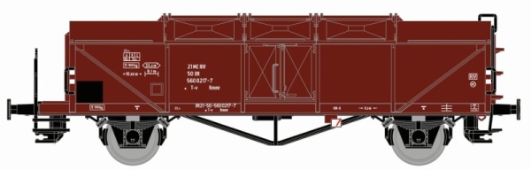TT D DR Klappdeckelwagen mit Bremserbühne, T- v, 2A, Ep.IV, braun,....etc................................