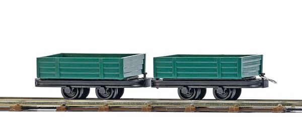 H0f Niederbordwagen 2, 2A, L= 29mm, grün, etc...................................................................................