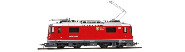 H0e Bahnfahrzeug Ch RhB Elektrolokomotive GE 4/ 4 II 627, 4A, Ep.VI, rot, Universallokomotive " Reichenau Tamins " , etc..................................................................
