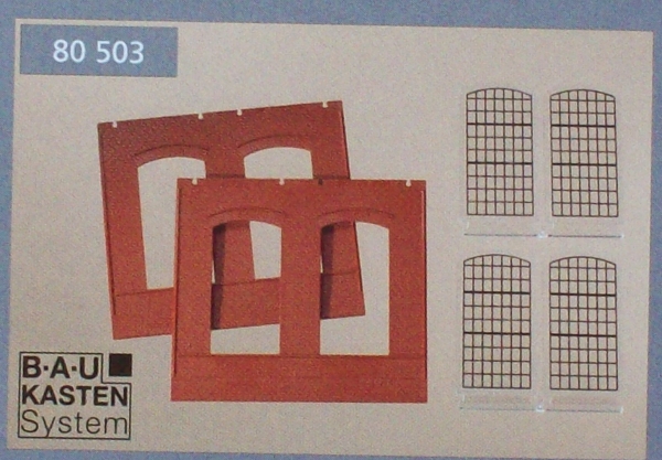 H0 Wände 2325a rot Industriefenster