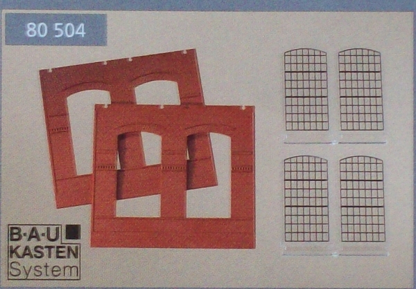 H0 Wände 2326b rot Industriefenster