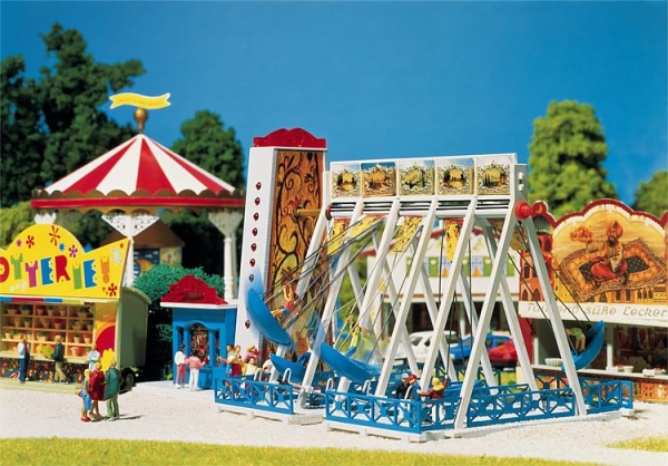 H0 Geländegestaltung BS Kirmes Schiffschaukel mit Motor, Ep.II, 184x 98x 104mm, etc............................................................