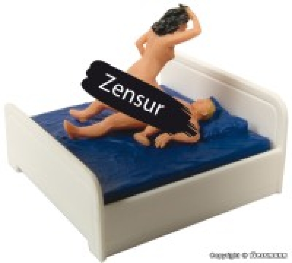 H0 Figur Sexy Liebespaar im Bett, bewegt, etc.............................