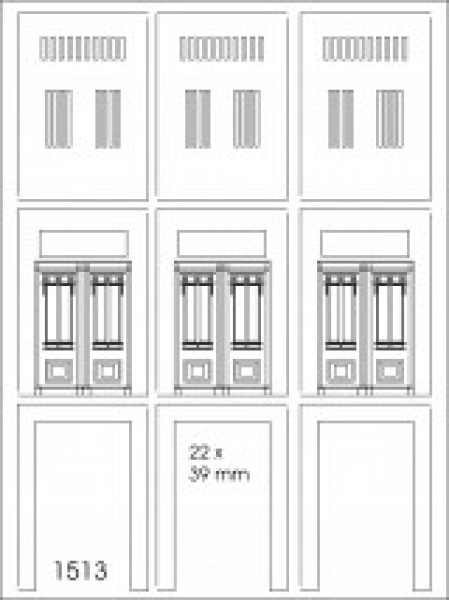 H0 Gebäude BS Haustüren St.3x, 22x 39mm, D= 0,3mm, etc....................................................