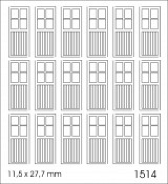 H0 Gebäude BS Haustüren St.18x, 11,5x 27,7mm, D=0,3mm, etc............................................................................