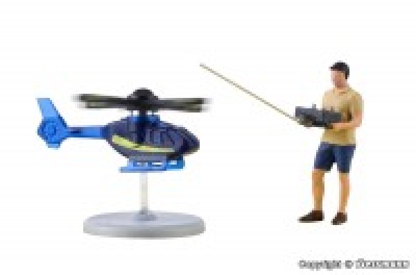 H0 Figur Hobbypilot mit ferngesteuertem Hubschrauber, ET=39mm, etc..............................................................