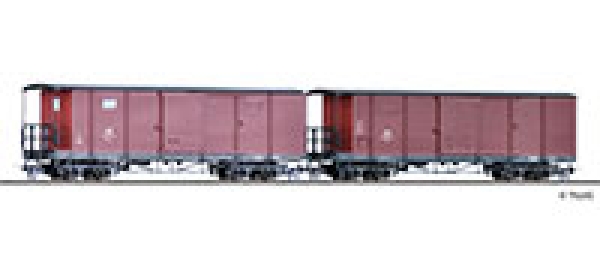 H0m D DR Güterwagen-Set 2x,  4A,  Ep.III, braun,