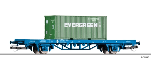 TT D PRI Containertragwagen 2A Ep.VI beladen mit 1 Container Start