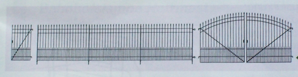 N Eu Geländegestaltung BS MS Fabrikzaun mit 2x Tore 50cm