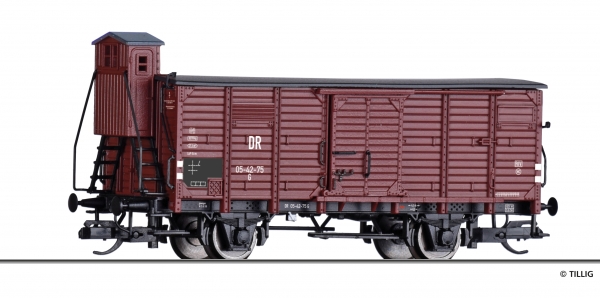 TT D DR Güterwagen ged.  mit Bremserhaus, 2A, Ep.III, etc..................................................................................................