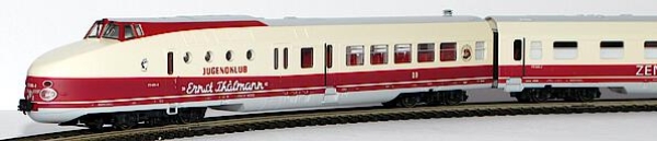 TT D DR Dieseltriebwagen- Set BR 175 , 4teilig,  2A, Ep.IV, FlexDec, R= 310mm, L= 820mm, etc.....  " Jugendklubzug "