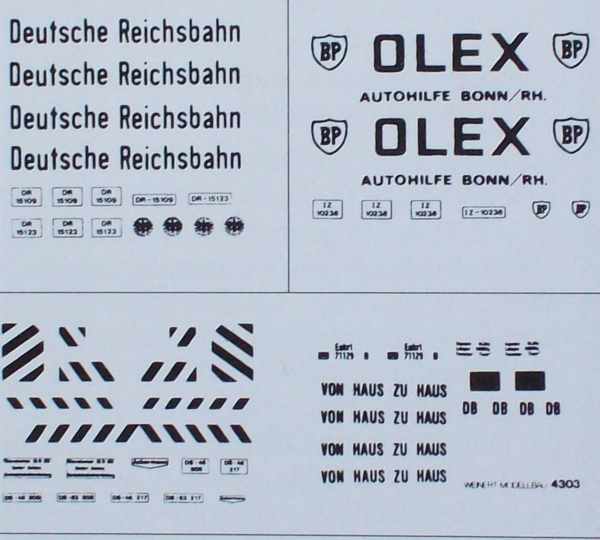 H0 Beschriftungssatz Olex Tankwagen