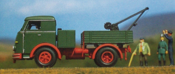 H0 LKW BS MS WM LKW Zugmaschine Henschel mit kleiner Pritsche  und Kran